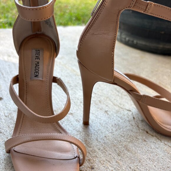 Steve Madden Nude Strappy Stilettos Size 8 - Picture 2 of 4